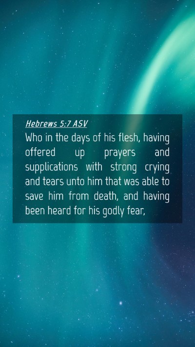 Picture 04 - Hebrews 5:7 ASV Mobile Phone Wallpaper - Who in the days of his flesh, having offered up - Mobile Bible Verse Wallpaper