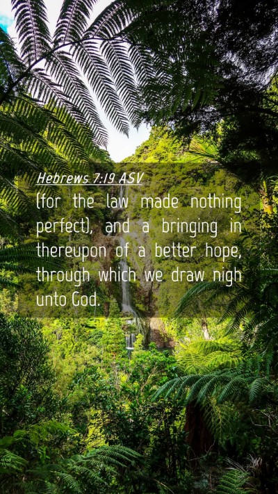 Picture 04 - Hebrews 7:19 ASV Mobile Phone Wallpaper - (for the law made nothing perfect), and a - Mobile Bible Verse Wallpaper