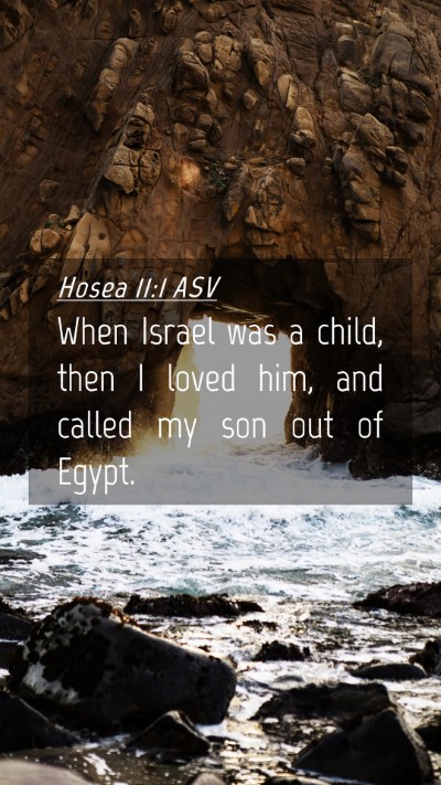 Picture 04 - Hosea 11:1 ASV Mobile Phone Wallpaper - When Israel was a child, then I loved him, and - Mobile Bible Verse Wallpaper