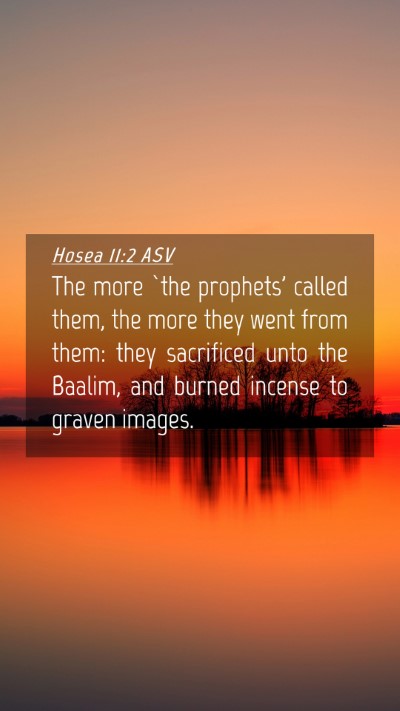 Picture 04 - Hosea 11:2 ASV Mobile Phone Wallpaper - The more `the prophets' called them, the more - Mobile Bible Verse Wallpaper