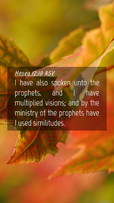 Picture 04 - Hosea 12:10 ASV Mobile Phone Wallpaper - I have also spoken unto the prophets, and I have - Mobile Bible Verse Wallpaper