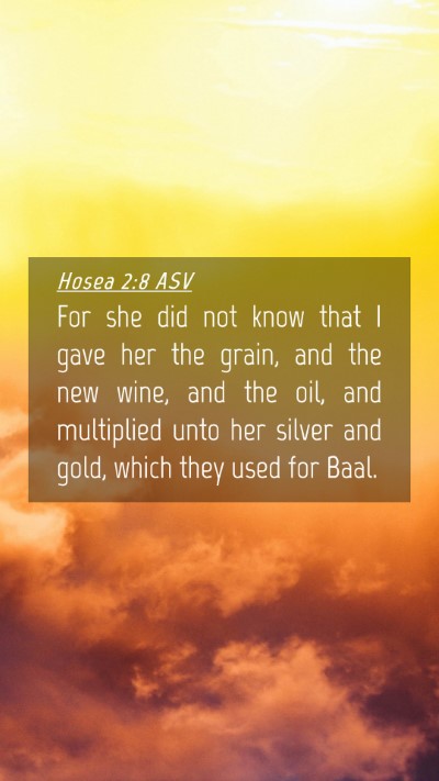 Picture 04 - Hosea 2:8 ASV Mobile Phone Wallpaper - For she did not know that I gave her the grain, - Mobile Bible Verse Wallpaper