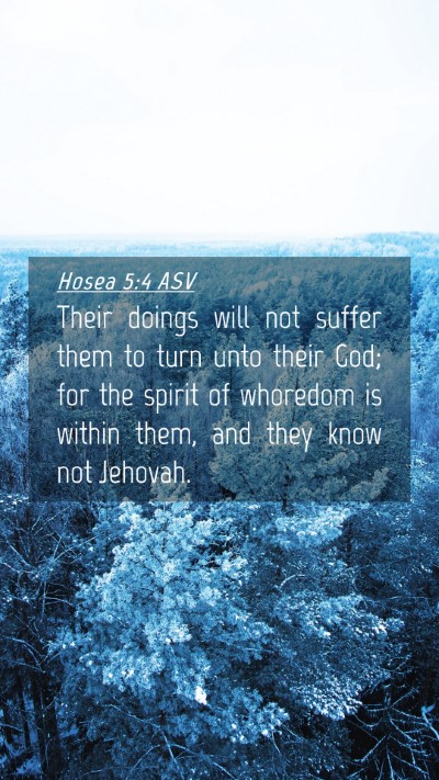 Picture 04 - Hosea 5:4 ASV Mobile Phone Wallpaper - Their doings will not suffer them to turn unto - Mobile Bible Verse Wallpaper