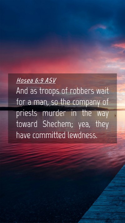 Picture 04 - Hosea 6:9 ASV Mobile Phone Wallpaper - And as troops of robbers wait for a man, so the - Mobile Bible Verse Wallpaper