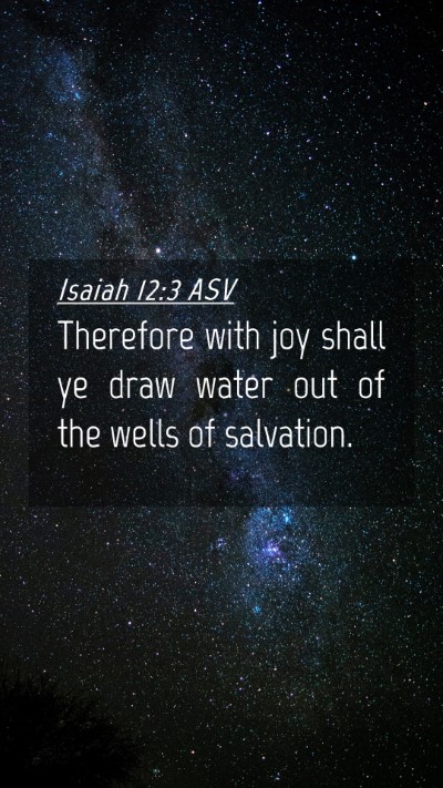 Picture 04 - Isaiah 12:3 ASV Mobile Phone Wallpaper - Therefore with joy shall ye draw water out of the - Mobile Bible Verse Wallpaper