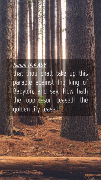 Picture 04 - Isaiah 14:4 ASV Mobile Phone Wallpaper - that thou shalt take up this parable against the - Mobile Bible Verse Wallpaper