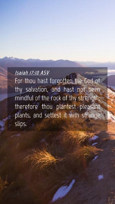 Picture 04 - Isaiah 17:10 ASV Mobile Phone Wallpaper - For thou hast forgotten the God of thy salvation, - Mobile Bible Verse Wallpaper