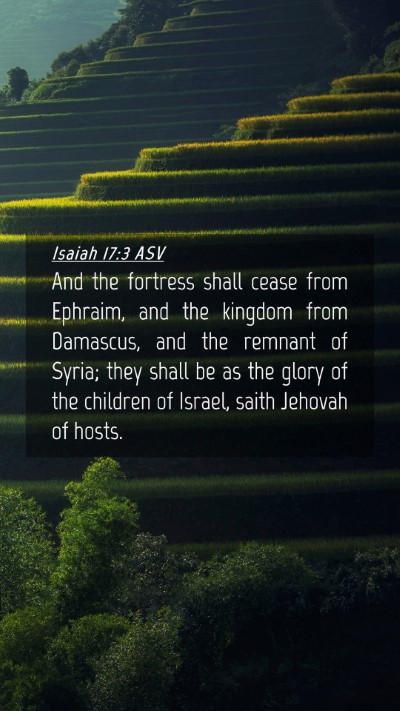 Picture 04 - Isaiah 17:3 ASV Mobile Phone Wallpaper - And the fortress shall cease from Ephraim, and - Mobile Bible Verse Wallpaper
