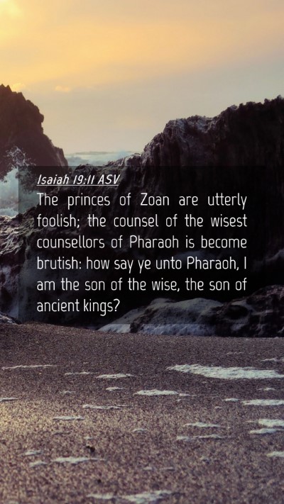 Picture 04 - Isaiah 19:11 ASV Mobile Phone Wallpaper - The princes of Zoan are utterly foolish; the - Mobile Bible Verse Wallpaper