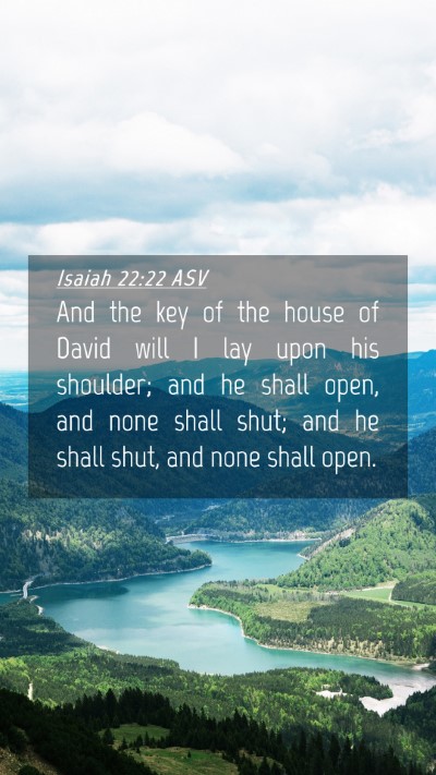Picture 04 - Isaiah 22:22 ASV Mobile Phone Wallpaper - And the key of the house of David will I lay upon - Mobile Bible Verse Wallpaper