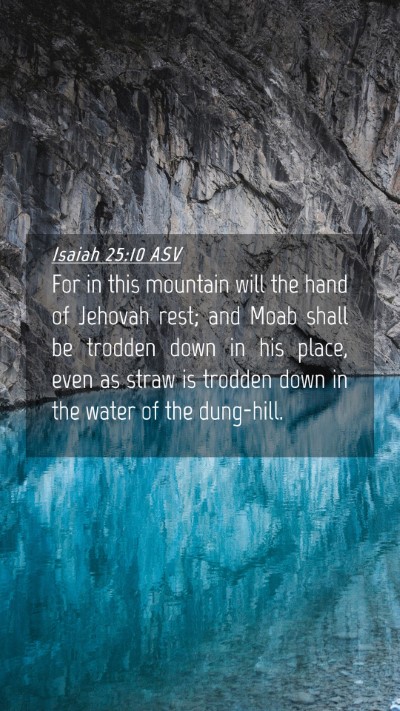 Picture 04 - Isaiah 25:10 ASV Mobile Phone Wallpaper - For in this mountain will the hand of Jehovah - Mobile Bible Verse Wallpaper