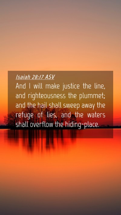 Picture 04 - Isaiah 28:17 ASV Mobile Phone Wallpaper - And I will make justice the line, and - Mobile Bible Verse Wallpaper