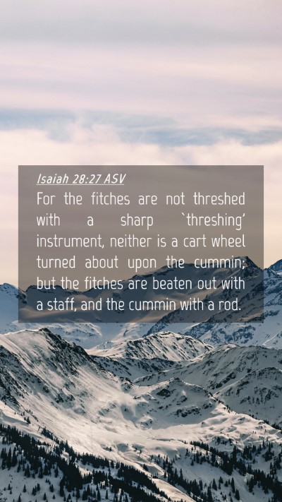 Picture 04 - Isaiah 28:27 ASV Mobile Phone Wallpaper - For the fitches are not threshed with a sharp - Mobile Bible Verse Wallpaper