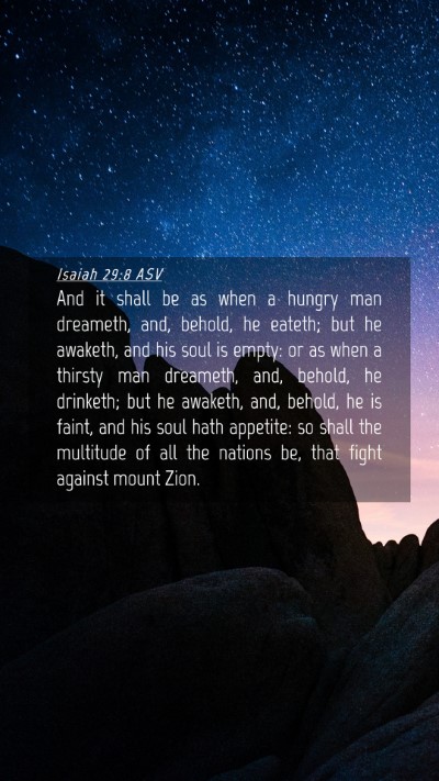 Picture 04 - Isaiah 29:8 ASV Mobile Phone Wallpaper - And it shall be as when a hungry man dreameth, - Mobile Bible Verse Wallpaper