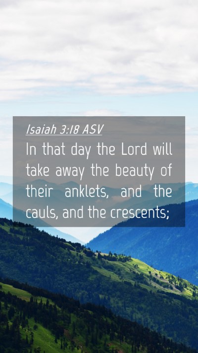 Picture 04 - Isaiah 3:18 ASV Mobile Phone Wallpaper - In that day the Lord will take away the beauty of - Mobile Bible Verse Wallpaper