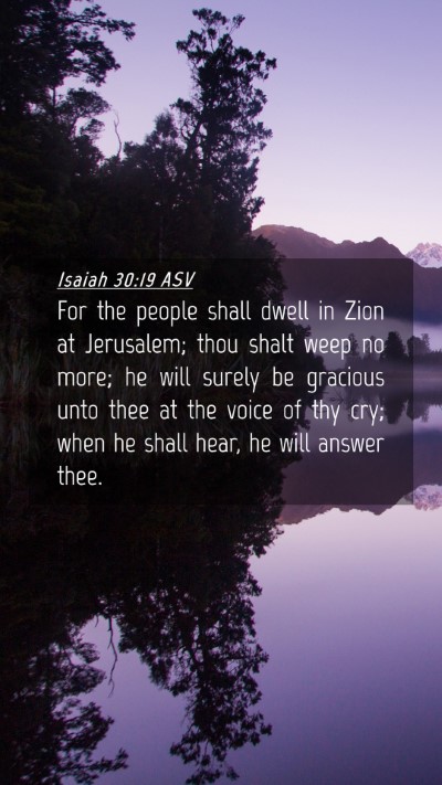 Picture 04 - Isaiah 30:19 ASV Mobile Phone Wallpaper - For the people shall dwell in Zion at Jerusalem; - Mobile Bible Verse Wallpaper