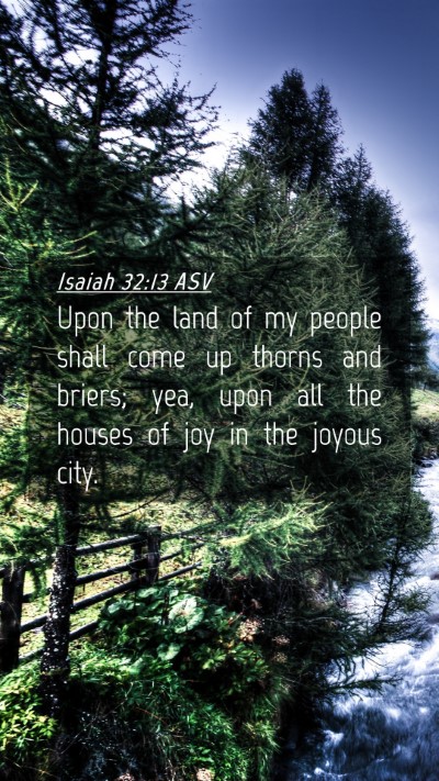 Picture 04 - Isaiah 32:13 ASV Mobile Phone Wallpaper - Upon the land of my people shall come up thorns - Mobile Bible Verse Wallpaper