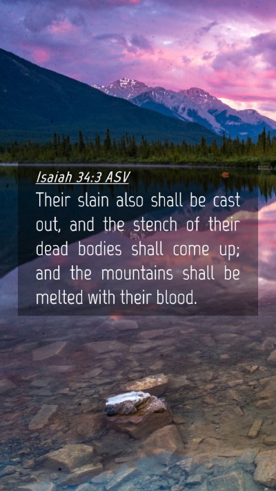 Picture 04 - Isaiah 34:3 ASV Mobile Phone Wallpaper - Their slain also shall be cast out, and the - Mobile Bible Verse Wallpaper