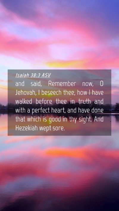 Picture 04 - Isaiah 38:3 ASV Mobile Phone Wallpaper - and said, Remember now, O Jehovah, I beseech - Mobile Bible Verse Wallpaper