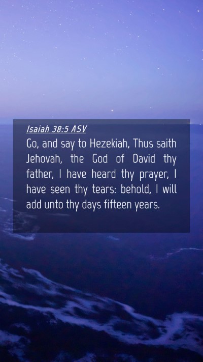 Picture 04 - Isaiah 38:5 ASV Mobile Phone Wallpaper - Go, and say to Hezekiah, Thus saith Jehovah, the - Mobile Bible Verse Wallpaper