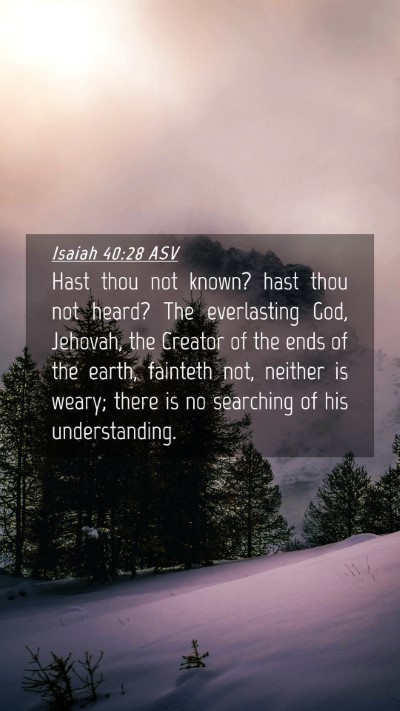 Picture 04 - Isaiah 40:28 ASV Mobile Phone Wallpaper - Hast thou not known? hast thou not heard? The - Mobile Bible Verse Wallpaper