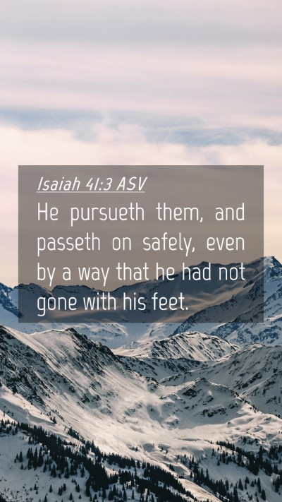 Picture 04 - Isaiah 41:3 ASV Mobile Phone Wallpaper - He pursueth them, and passeth on safely, even by - Mobile Bible Verse Wallpaper