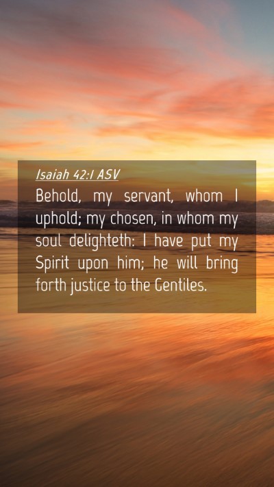 Picture 04 - Isaiah 42:1 ASV Mobile Phone Wallpaper - Behold, my servant, whom I uphold; my chosen, in - Mobile Bible Verse Wallpaper