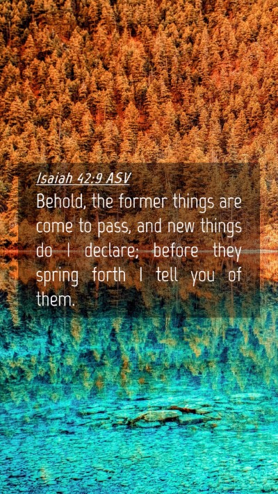 Picture 04 - Isaiah 42:9 ASV Mobile Phone Wallpaper - Behold, the former things are come to pass, and - Mobile Bible Verse Wallpaper
