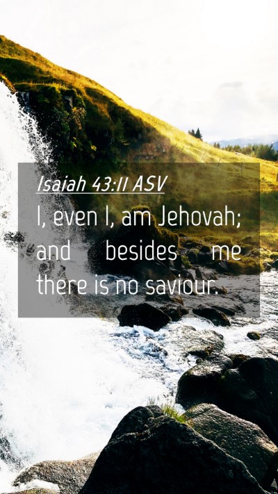 Picture 04 - Isaiah 43:11 ASV Mobile Phone Wallpaper - I, even I, am Jehovah; and besides me there is no - Mobile Bible Verse Wallpaper