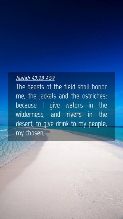 Picture 04 - Isaiah 43:20 ASV Mobile Phone Wallpaper - The beasts of the field shall honor me, the - Mobile Bible Verse Wallpaper
