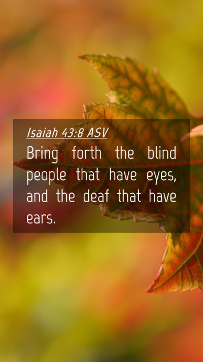 Picture 04 - Isaiah 43:8 ASV Mobile Phone Wallpaper - Bring forth the blind people that have eyes, and - Mobile Bible Verse Wallpaper