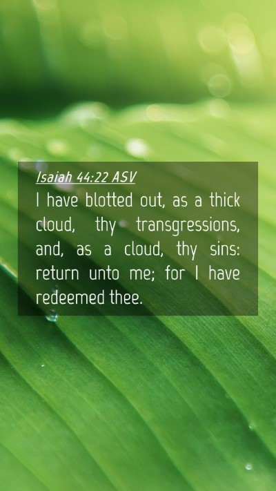 Picture 04 - Isaiah 44:22 ASV Mobile Phone Wallpaper - I have blotted out, as a thick cloud, thy - Mobile Bible Verse Wallpaper