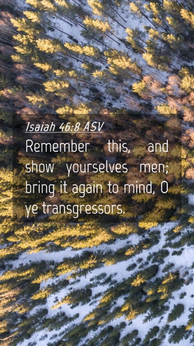 Picture 04 - Isaiah 46:8 ASV Mobile Phone Wallpaper - Remember this, and show yourselves men; bring it - Mobile Bible Verse Wallpaper