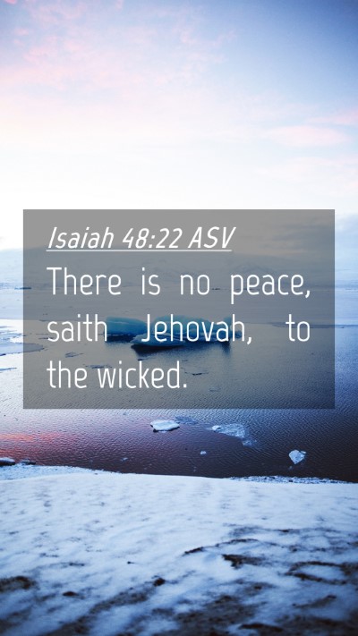 Picture 04 - Isaiah 48:22 ASV Mobile Phone Wallpaper - There is no peace, saith Jehovah, to the - Mobile Bible Verse Wallpaper