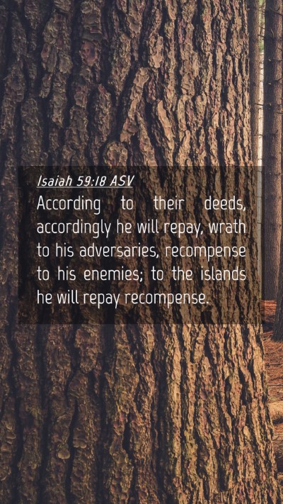 Picture 04 - Isaiah 59:18 ASV Mobile Phone Wallpaper - According to their deeds, accordingly he will - Mobile Bible Verse Wallpaper