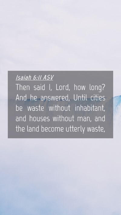 Picture 04 - Isaiah 6:11 ASV Mobile Phone Wallpaper - Then said I, Lord, how long? And he answered, - Mobile Bible Verse Wallpaper
