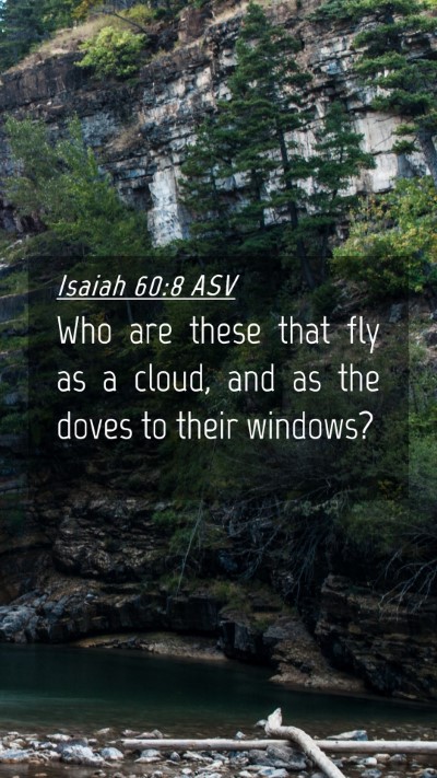 Picture 04 - Isaiah 60:8 ASV Mobile Phone Wallpaper - Who are these that fly as a cloud, and as the - Mobile Bible Verse Wallpaper