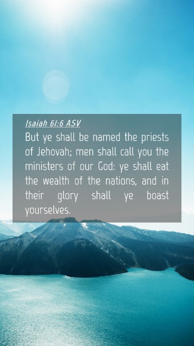 Picture 04 - Isaiah 61:6 ASV Mobile Phone Wallpaper - But ye shall be named the priests of Jehovah; men - Mobile Bible Verse Wallpaper