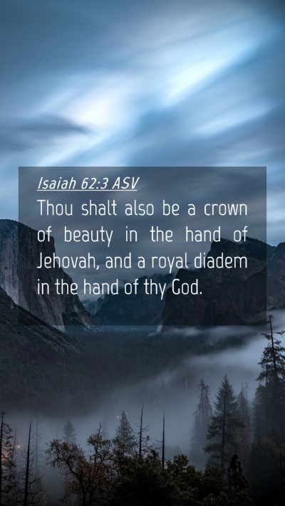 Picture 04 - Isaiah 62:3 ASV Mobile Phone Wallpaper - Thou shalt also be a crown of beauty in the hand - Mobile Bible Verse Wallpaper