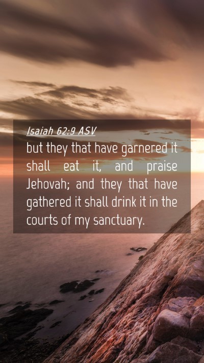 Picture 04 - Isaiah 62:9 ASV Mobile Phone Wallpaper - but they that have garnered it shall eat it, and - Mobile Bible Verse Wallpaper