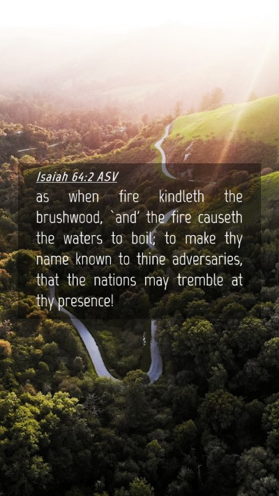 Picture 04 - Isaiah 64:2 ASV Mobile Phone Wallpaper - as when fire kindleth the brushwood, `and' the - Mobile Bible Verse Wallpaper
