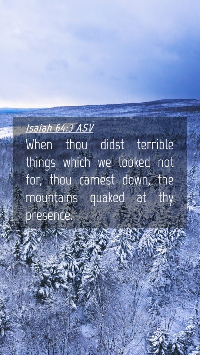 Picture 04 - Isaiah 64:3 ASV Mobile Phone Wallpaper - When thou didst terrible things which we looked - Mobile Bible Verse Wallpaper