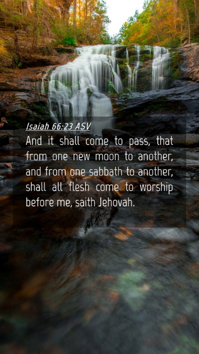 Picture 04 - Isaiah 66:23 ASV Mobile Phone Wallpaper - And it shall come to pass, that from one new moon - Mobile Bible Verse Wallpaper