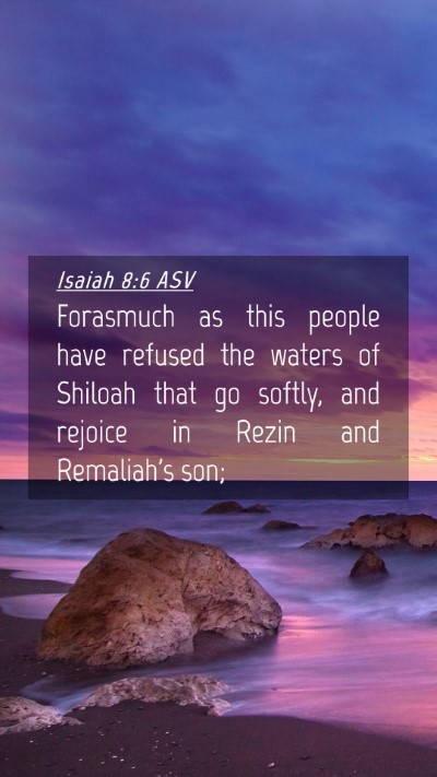 Picture 04 - Isaiah 8:6 ASV Mobile Phone Wallpaper - Forasmuch as this people have refused the waters - Mobile Bible Verse Wallpaper