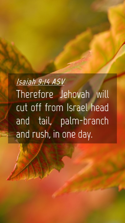 Picture 04 - Isaiah 9:14 ASV Mobile Phone Wallpaper - Therefore Jehovah will cut off from Israel head - Mobile Bible Verse Wallpaper