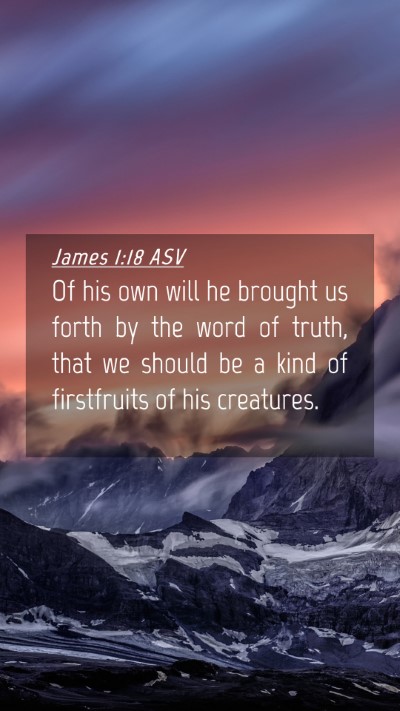 Picture 04 - James 1:18 ASV Mobile Phone Wallpaper - Of his own will he brought us forth by the word - Mobile Bible Verse Wallpaper