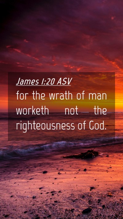 Picture 04 - James 1:20 ASV Mobile Phone Wallpaper - for the wrath of man worketh not the - Mobile Bible Verse Wallpaper