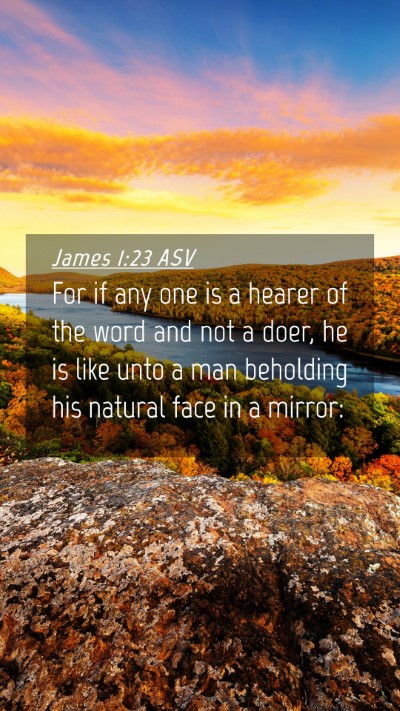 Picture 04 - James 1:23 ASV Mobile Phone Wallpaper - For if any one is a hearer of the word and not a - Mobile Bible Verse Wallpaper