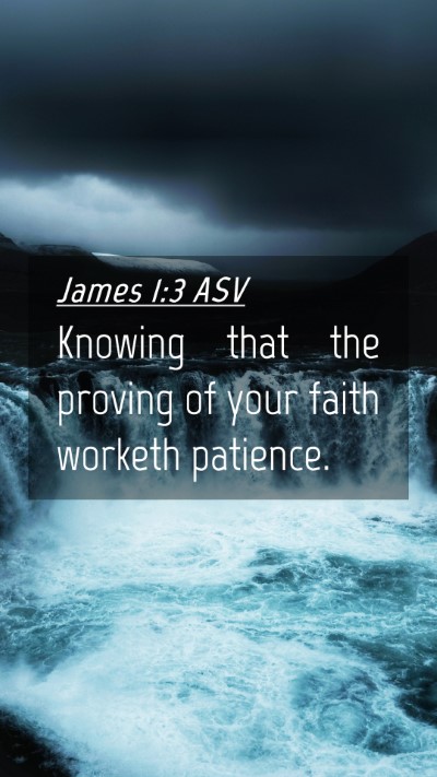 Picture 04 - James 1:3 ASV Mobile Phone Wallpaper - Knowing that the proving of your faith worketh - Mobile Bible Verse Wallpaper