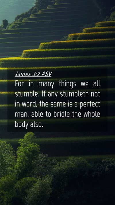 Picture 04 - James 3:2 ASV Mobile Phone Wallpaper - For in many things we all stumble. If any - Mobile Bible Verse Wallpaper
